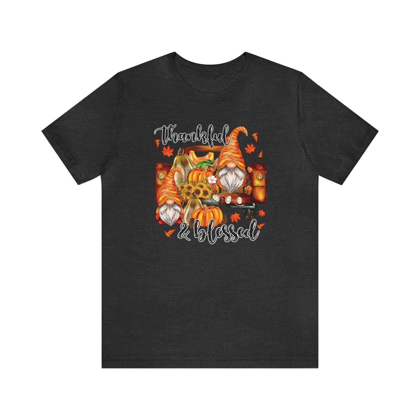 Thankful and Blessed Gnome Truck Tee for Thanksgiving or Fall Gift Giving