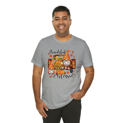 Thankful and Blessed Gnome Truck Tee for Thanksgiving or Fall Gift Giving