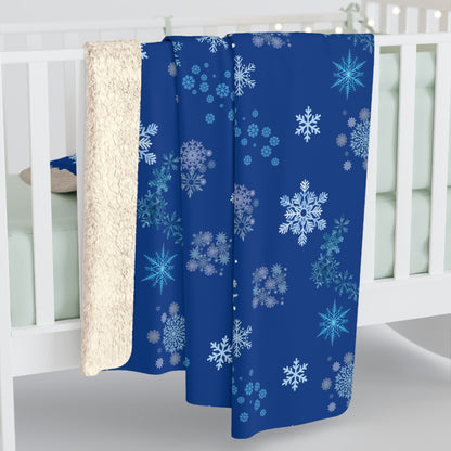 Cozy 'Let It Snow' Fleece Blanket with Snowflake Design - Handcrafted Warmth