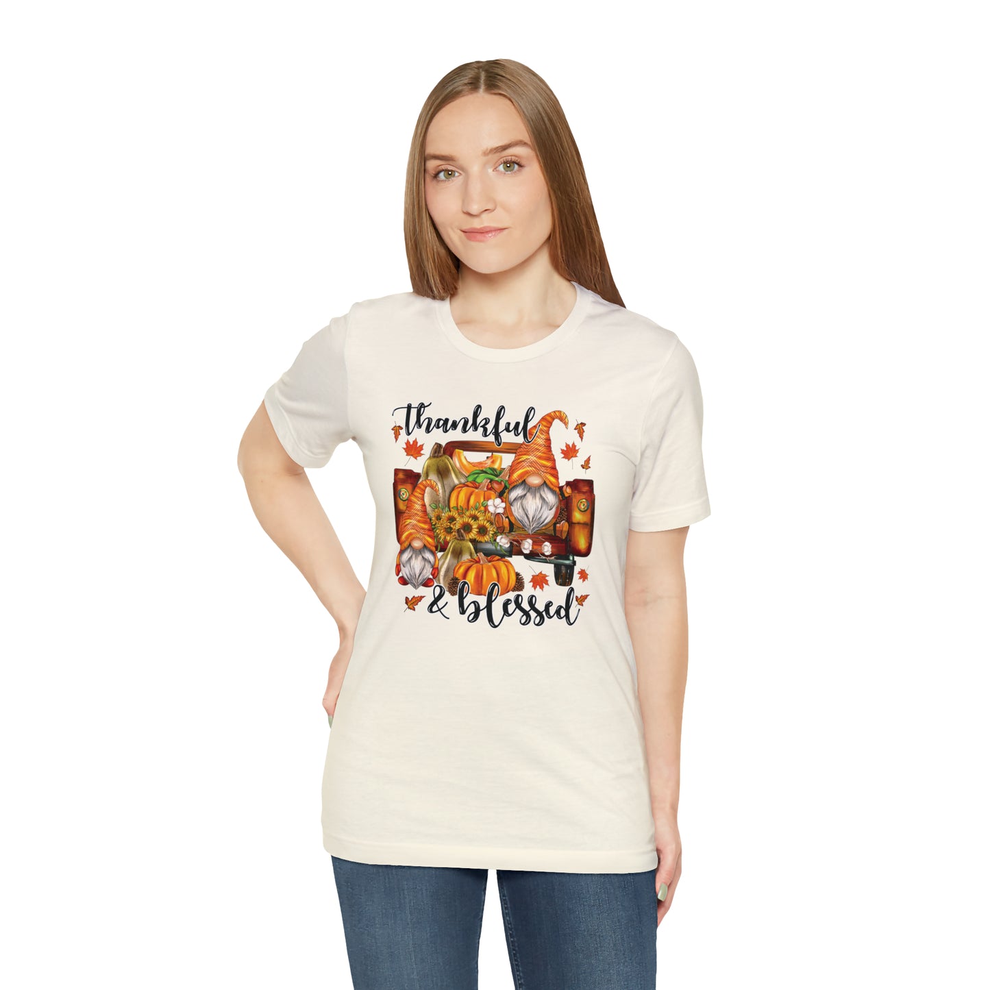 Thankful and Blessed Gnome Truck Tee for Thanksgiving or Fall Gift Giving