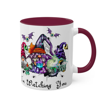 I'm watching you - Hallwoeen gnome 2 Color Mug, 11oz