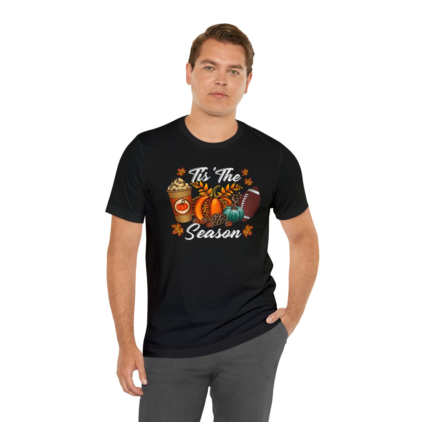 Tis' the Season Tee - Where Pumpkins, Pinecones, Coffee, and Football Unite!