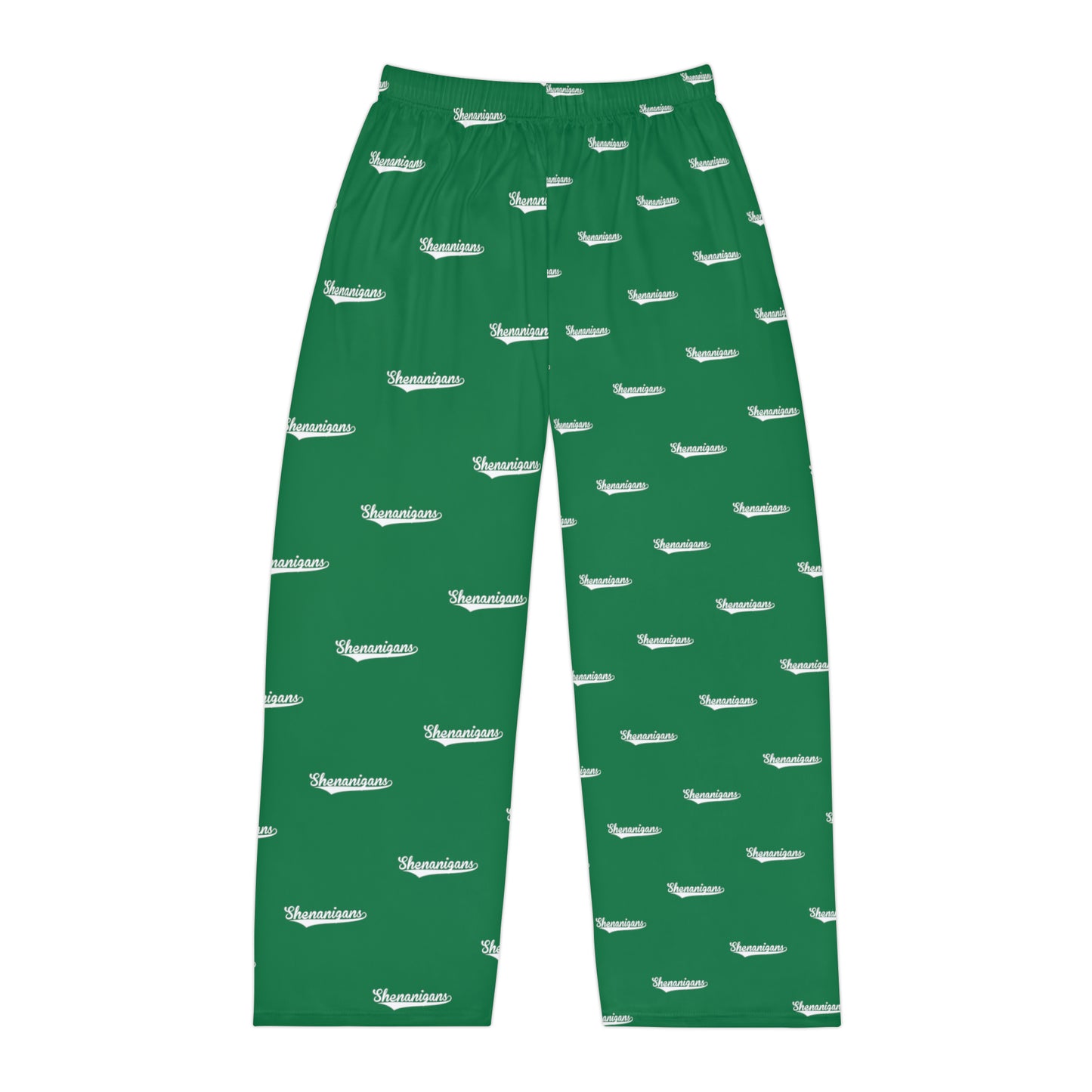 Green Shenanigans Men's Pajama pants bottoms, funny shenanigans PJ's, St. Patty's day pants