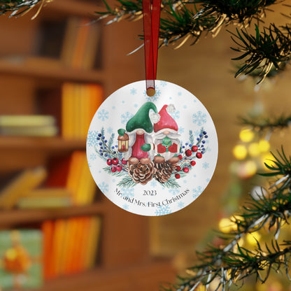 First Christmas Magic: Mr. and Mrs. 2023 Durable Metal Ornament