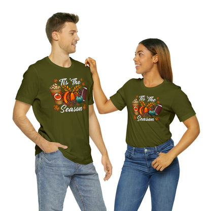 Tis' the Season Tee - Where Pumpkins, Pinecones, Coffee, and Football Unite!