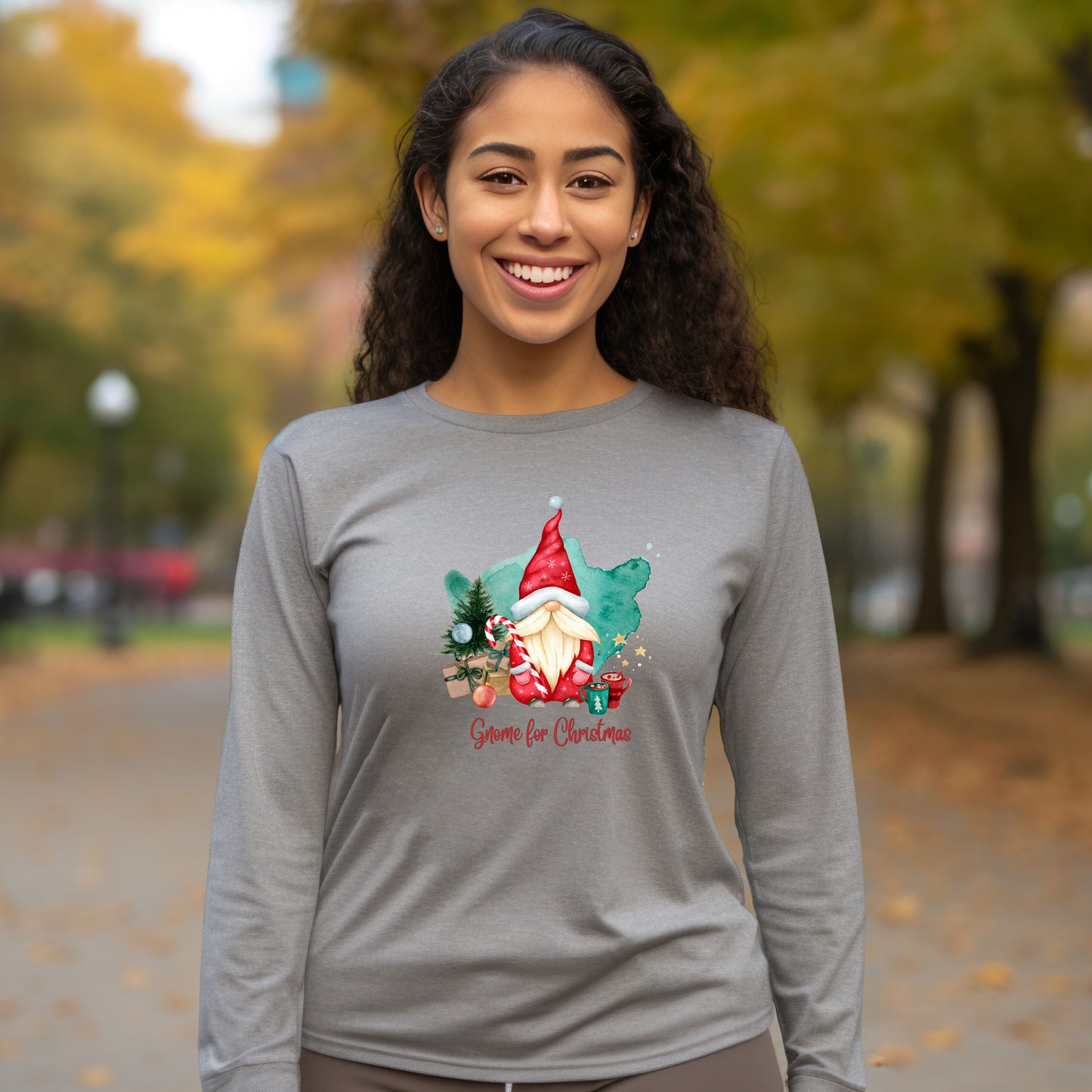 Gnome for Christmas Delight: Festive Long Sleeve Shirt with Presents, Cocoa, and Cheer - Unisex Jersey Long Sleeve Tee