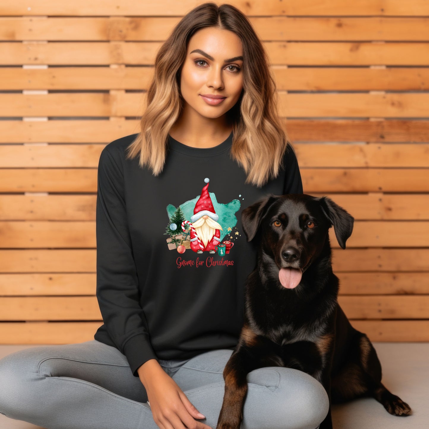 Gnome for Christmas Delight: Festive Long Sleeve Shirt with Presents, Cocoa, and Cheer - Unisex Jersey Long Sleeve Tee