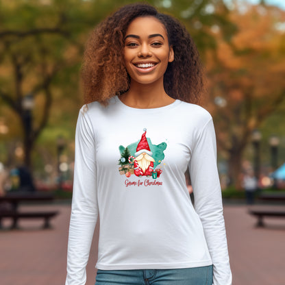 Gnome for Christmas Delight: Festive Long Sleeve Shirt with Presents, Cocoa, and Cheer - Unisex Jersey Long Sleeve Tee