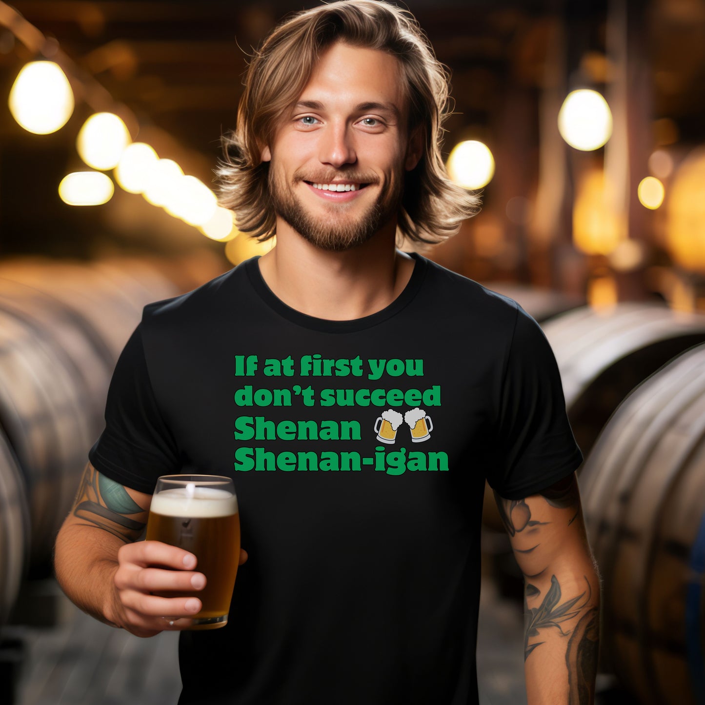 Shenanigans T-shirt - it's a pun shirt with a dad joke. If at first you don't succeed shenan, shenanigan until you shenan it right!